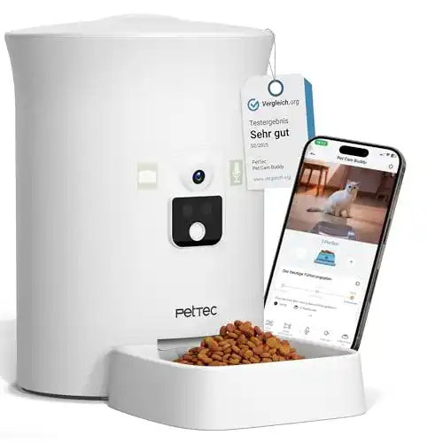 Futterautomat Pettec Pet Cam Buddy 8L für Katzen und Hunde