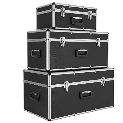 Aluboxen Arebos 3er Set Transportkoffer aus Aluminium mit 200 Litern Volumen