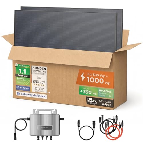 Solaranlage Solarway 1000Wp / 800W Balkonkraftwerk Komplettset
