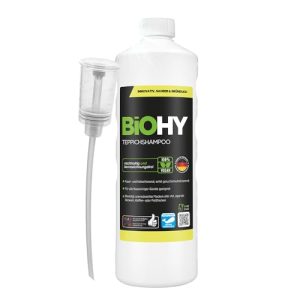 Teppichshampoo Biohy 1l Flasche mit Dosierer für Teppichreinigung