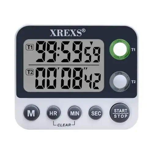 Digitaler Küchentimer XREXS mit Dual-Zähler und Alarmfunktion