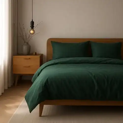 Bettwäsche in Übergröße von VelvetHome in Dunkelgrün 155 x 220 cm