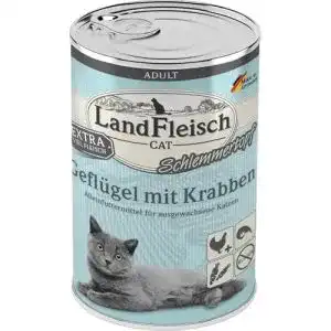 Landfleisch Katzenfutter LaFl. Cat Topf Geflügel und Krabben 400g