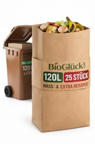 Biomülltüten Bioglück Biomüllsäcke 120L für Biotonnen 25 Stück