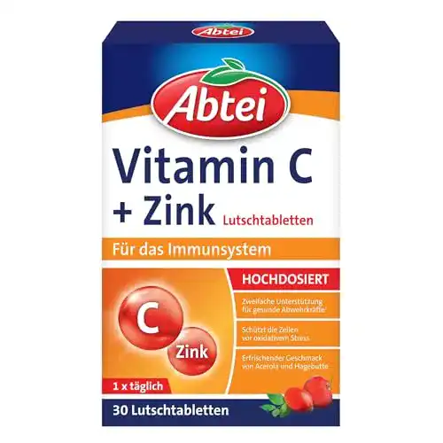 Vitamin C und Zink Lutschtabletten von Abtei zur Unterstützung des Immunsystems