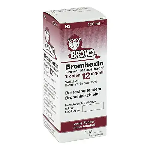 Bromhexin Krewel Meuselb. Hustentropfen 100 ml zur Hustenlinderung