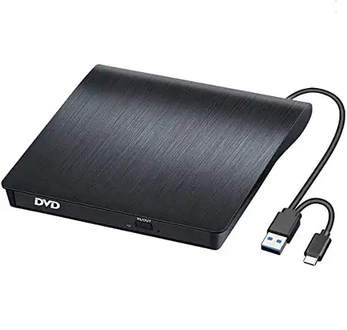 Externes CD/DVD Laufwerk von BEVA mit USB 3.0 und Type-C Anschluss