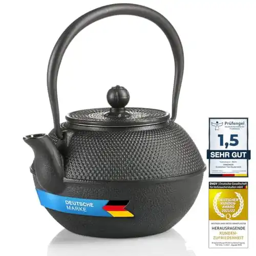 Dimono Asiatische Teekanne aus Gusseisen für Teegenuss
