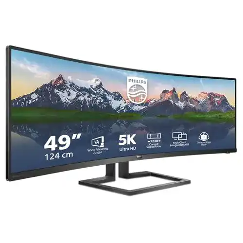 Philips 49 Zoll Curved Monitor 498P9 – DQHD Bildschirm mit HDMI und DisplayPort