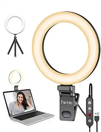 Streaming Licht Pnitri Ringlicht für Laptop und Videokonferenzen