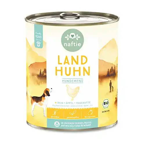 Bio Nassfutter für Hunde naftie mit Huhn, 800g Dose