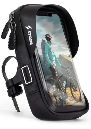 Fahrrad-Rahmentasche für Handy mit 360° Halterung
