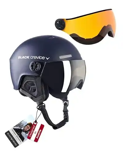 Black Crevice Skihelm Arlberg mit 2 Visier in Navy/White, S/M