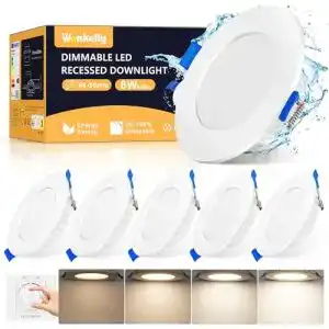 LED Einbaustrahler dimmbar flach, 6W, IP44, 230V, 600 Lumen, 6er Set