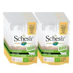 Schesir Cat Bio Monoprotein Huhn Katzenfutter 16 Beutel à 85 g
