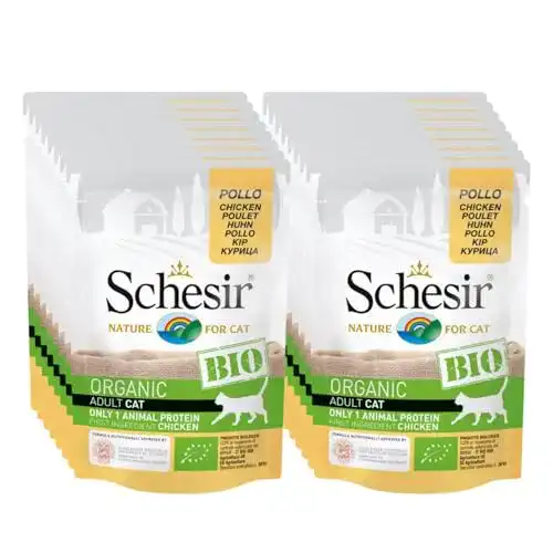 Schesir Cat Bio Monoprotein Huhn Katzenfutter 16 Beutel à 85 g