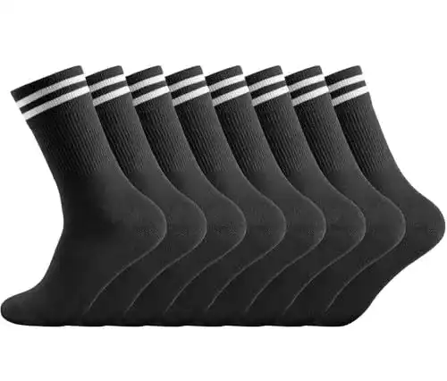 Tennissocken für Herren und Damen – 4 Paar Sportsocken in Schwarz