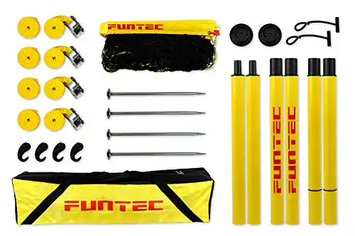 Funtec Beach Masters Set – Portables Volleyballnetz für Freizeitaktivitäten
