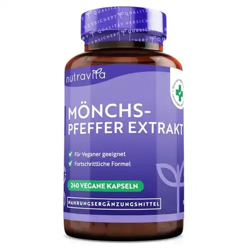Mönchspfeffer Kapseln von Nutravita – 240 vegane Kapseln hochdosiert