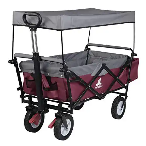 Bollerwagen mit Dach von WOLTU – Faltbarer Handwagen für Garten und Camping