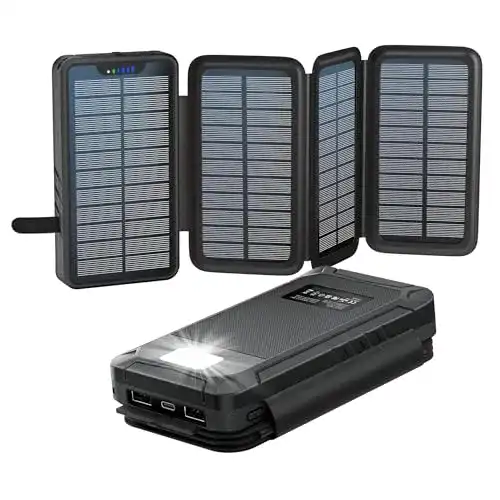 Solar Powerbank elzle mit 26.800mAh Kapazität und Solarmodulen