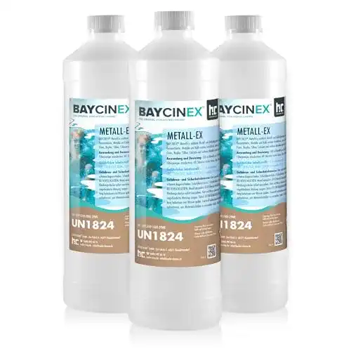 Poolreiniger Höfer Chemie 3 x 1 L Metall-Ex für Poolpflege