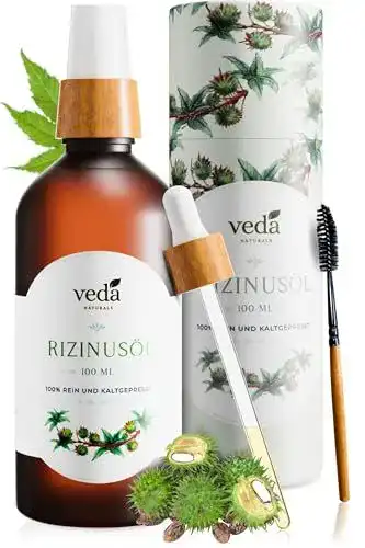 Rizinusöl Veda Naturals (100ml) kaltgepresst und nachhaltig