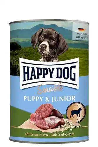 Happy Dog Sensible Puppy & Junior M Nassfutter Lamm Reis 12 x 400 g