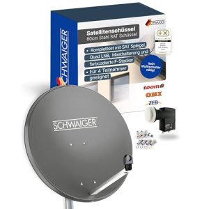 Schwaiger Satellitenschüssel mit Quad LNB für 4 Teilnehmer