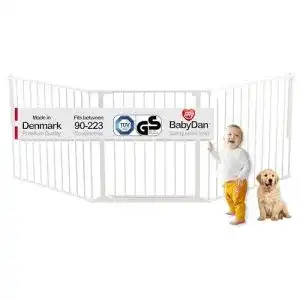 Kaminschutzgitter Babydan Flex L, 90-223 cm – Sicherheitsgitter für Kinder und Haustiere