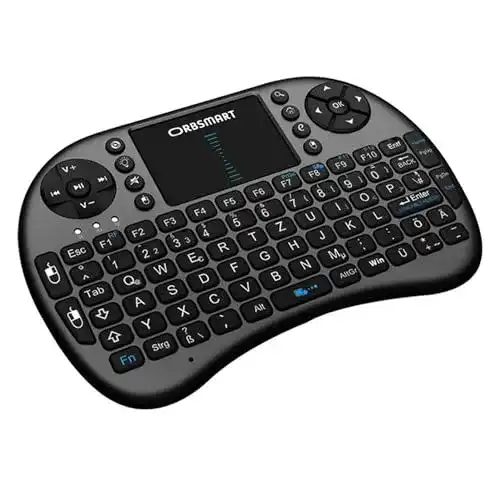 Kabellose Mini-Tastatur Orbsmart AM-2 mit Touchpad und LED-Beleuchtung