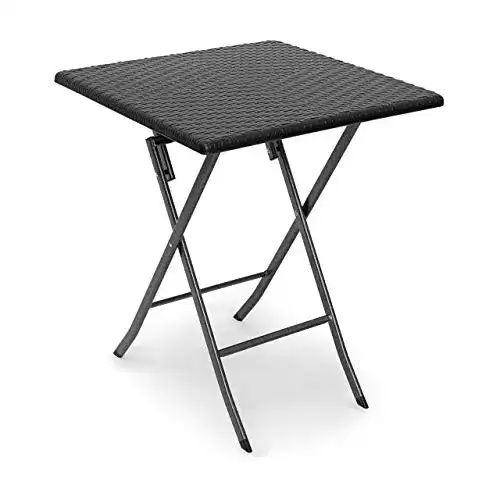 Klappbarer Gartentisch Relaxdays Bastian quadratisch in Rattan-Optik