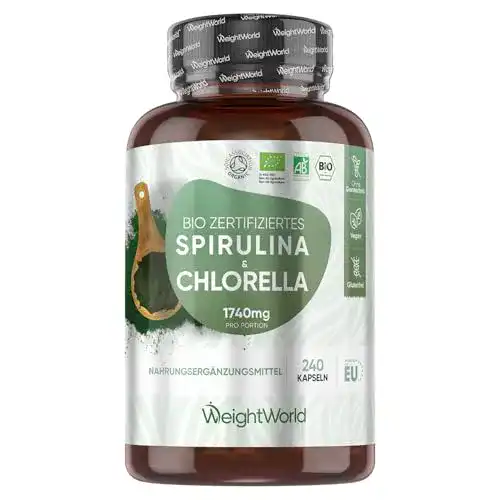 Bio Spirulina und Chlorella Tabletten von WeightWorld 1740 mg