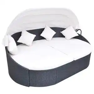 Sonneninsel vidaXL Sonnenliege aus Poly Rattan für den Garten