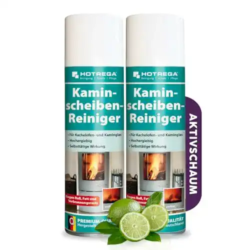 Kaminglasreiniger Hotrega für Kaminscheiben 300ml Set