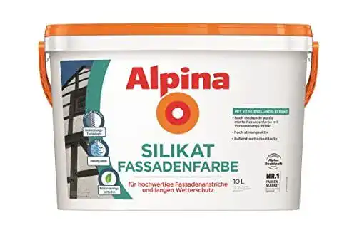Alpina Silikat Fassadenfarbe 10 Liter in Weiß Matt