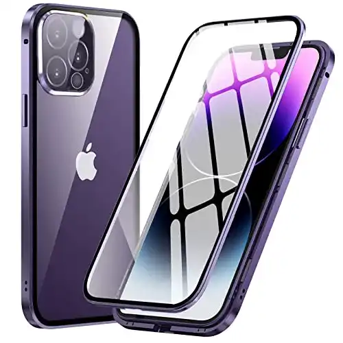 Mimgoal 360 Grad Hülle für iPhone 14 Pro Max mit Magnetischer Adsorption