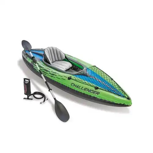 Intex Challenger K1 Kajak für 1 Person – aufblasbares Kanu mit Aluminiumruder