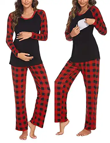 Pyjama für Damen von Ekouaer Stillschlafanzug und Umstandsschlafanzug