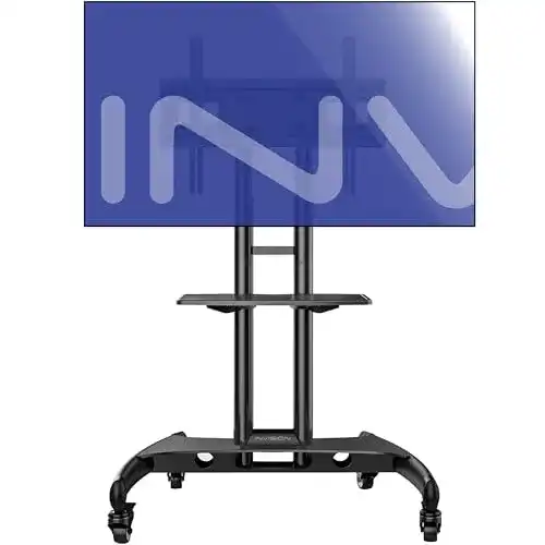Invision TV Standfuß auf Rollen für 32-75 Zoll Fernseher, höhenverstellbar und mobil