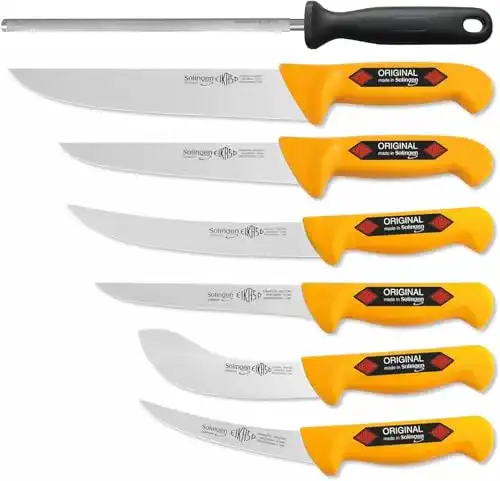 Fleischermesser-Set EIKASO aus Solingen, 7-teiliges Set für Profis