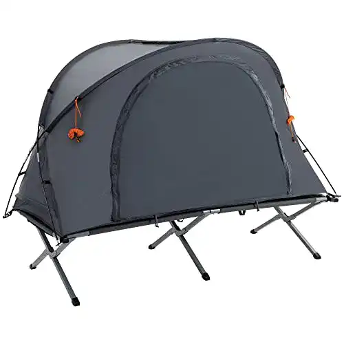 Feldbett mit Zelt von Outsunny – Campingbett mit erhöhter Konstruktion