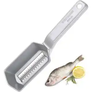 Fischentschupper Westmark mit Schuppenauffangschale aus Aluminium
