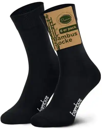 Bambussocken Piarini 6 Paar Herrensocken lang für Anzug und Freizeit