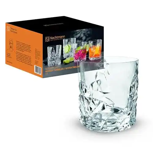 Nachtmann Whisky Gläser aus Kristallglas, 340 ml, 4 Stück, Sculpture