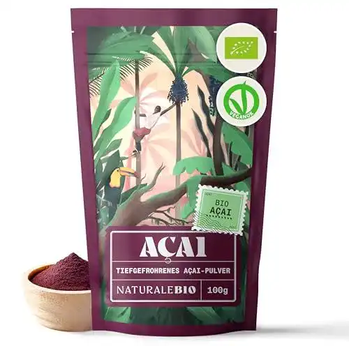 Acai Pulver Bio 100g von NaturaleBio, gefriergetrocknet