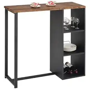 Bartisch Idimex Piava mit Regal und Flaschenhalterung