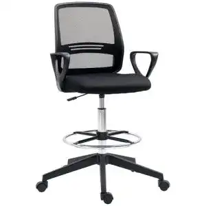Ergonomischer Bürostuhl mit Armlehnen und Verstellbarem Fußring