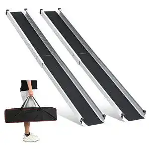 Teleskopische Rollstuhlrampe von Gardhom, 2 Stück, 83,5-152 cm