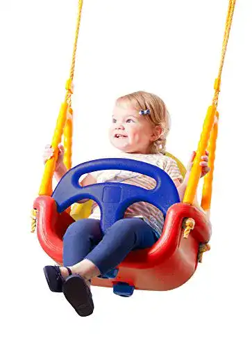 3-in-1 Schaukel John Twipsolino in Gelb, Rot und Blau